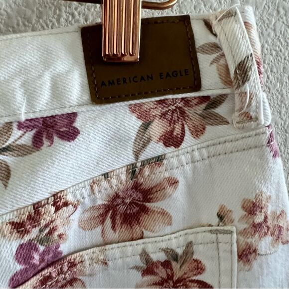 NWT American Eagle Floral Mom Short Cream Pink Boho Romantic 8 - Picture 7 of 8